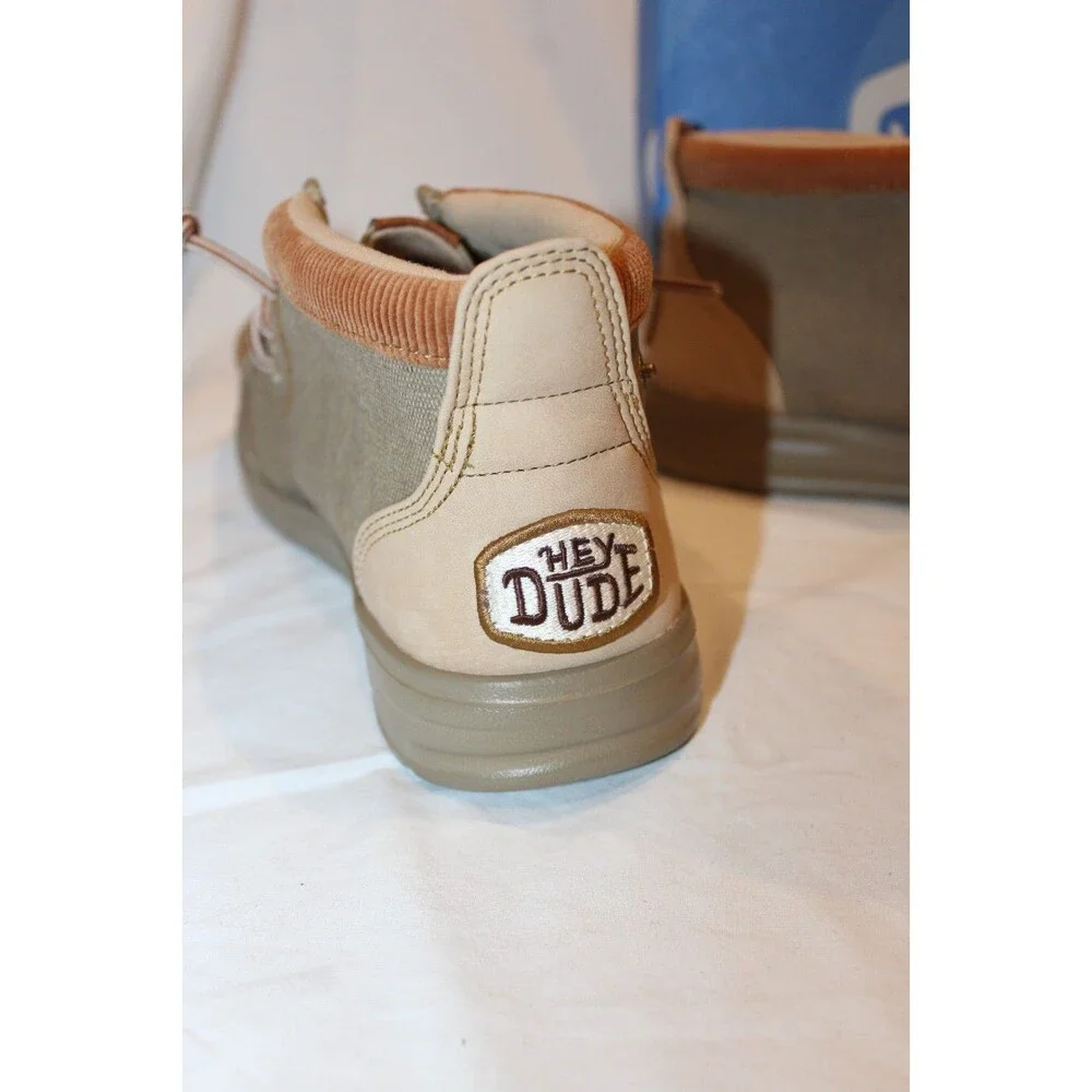 Hey Dude Men's Wally Mid Work Athletic Casual Sneakers CREAM NEW SZ 10